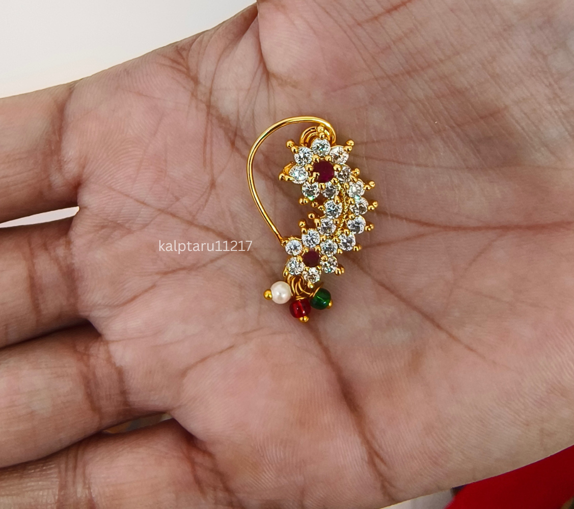 Goldplated Diamond Nath