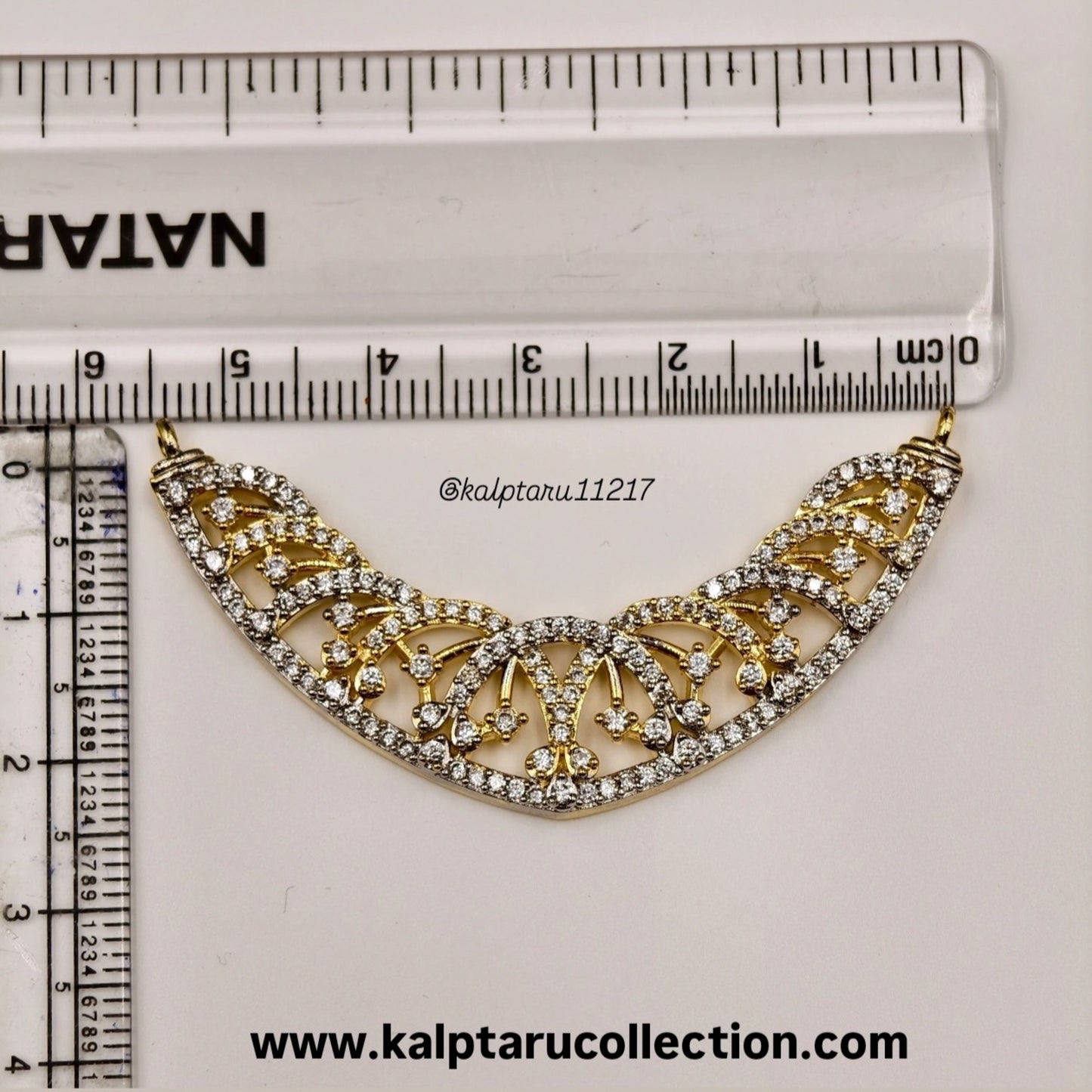 Micro Gold Polished AD Mangalsutra with Earrings – 30 Inch Traditional Jewelry-Kalptaru Collection