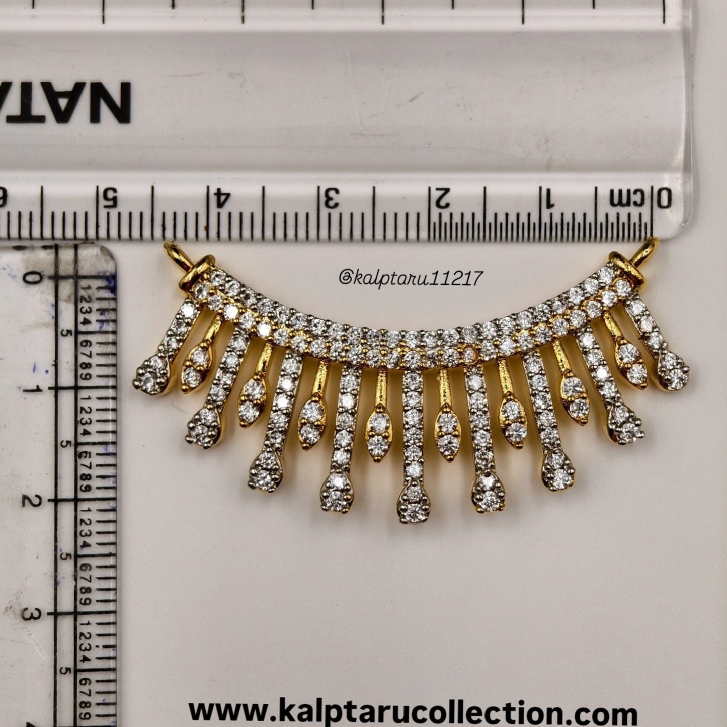 Trendy AD Stone Mangalsutra Pendant with Earrings for Women-Kalptaru Collection.