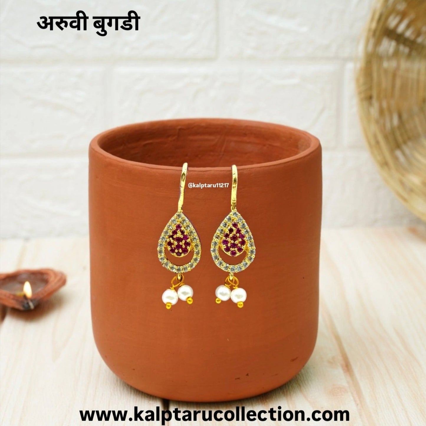 Buy Bugadi earrings for weddings and family gatherings-Kalptaru Collection