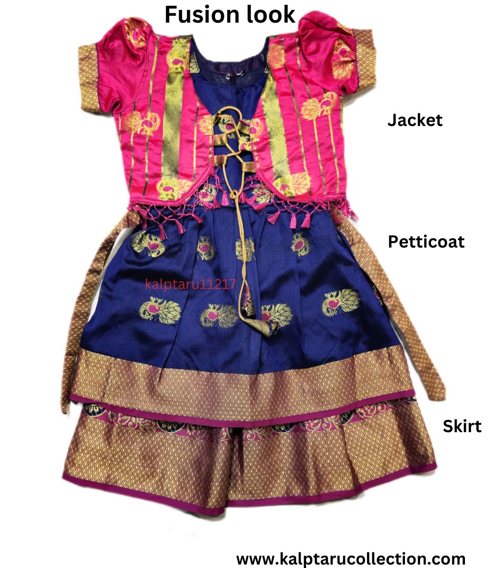 Parkar Polka Dress for Girls(3-5 Years)|Kids Ethnic Wear-Kalptaru11217