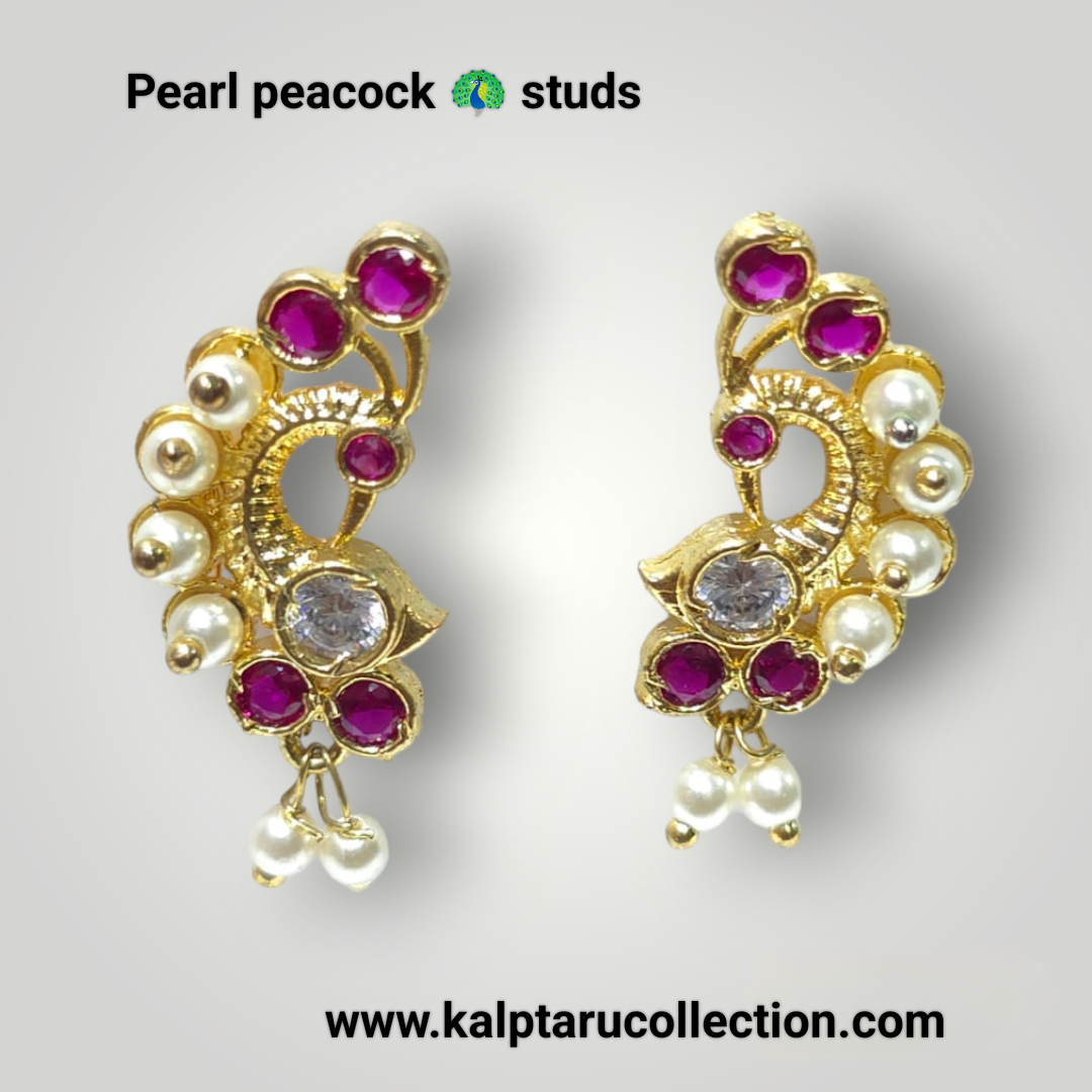 Pearl peacock studs | Kalptaru Collection | kalptaru11217