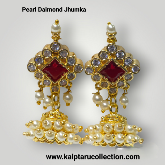 Pearl diamond jhumka | Kalptaru Collection | kalptaru11217