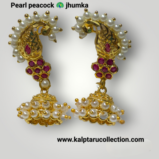 Pearl peacock jhumka | Kalptaru Collection | kalptaru11217