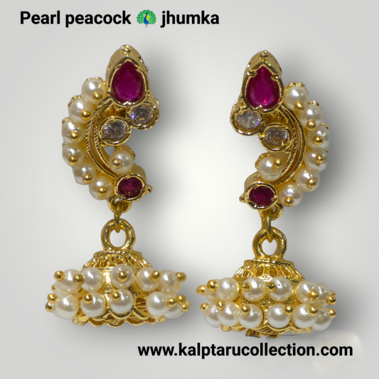 Pearl peacock jhumka | Kalptaru Collection | kalptaru11217
