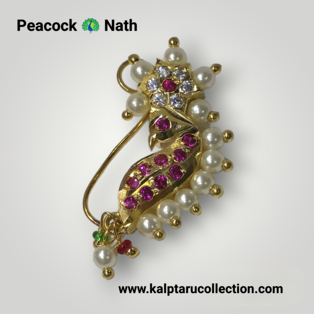 Goldplated Peacock Nath | Kalptaru Collection | kalptaru11217