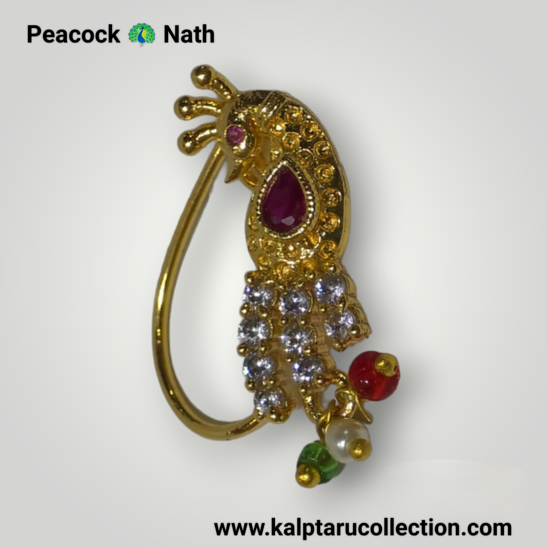 Goldplated Peacock Nath | Kalptaru Collection | kalptaru11217