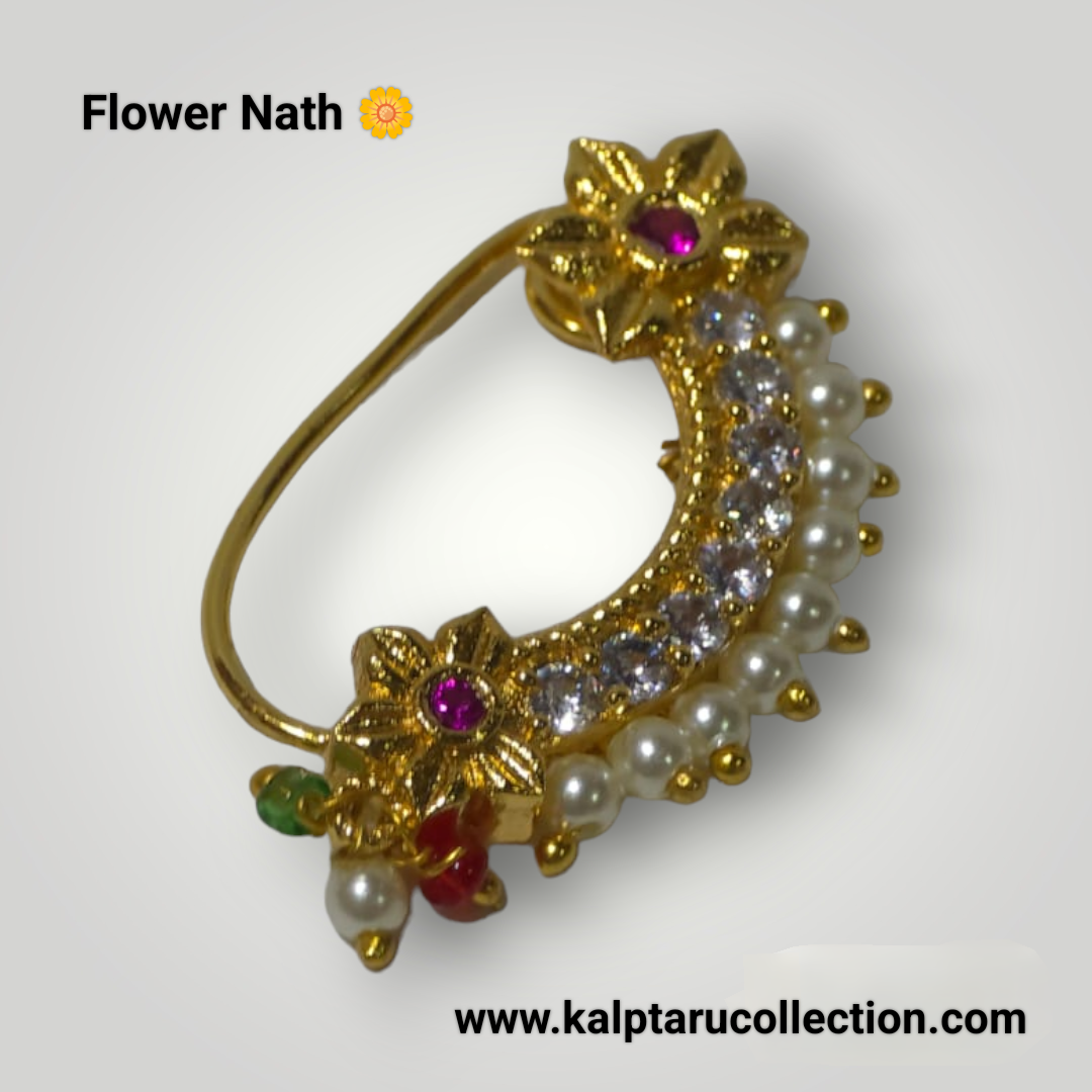Goldplated Pearl Nath | Kalptaru Collection | kalptaru11217