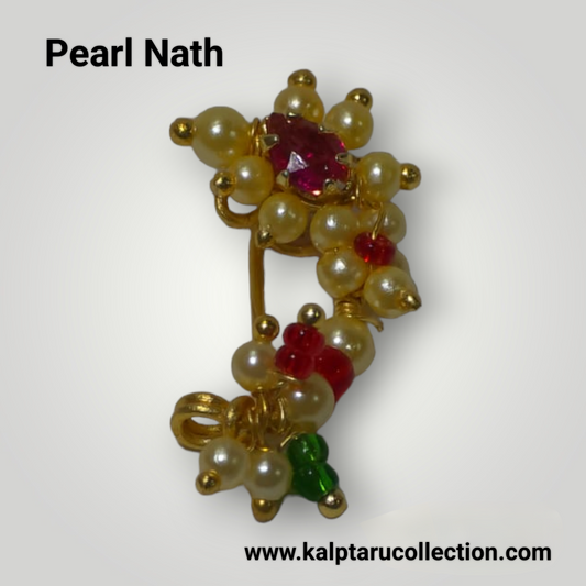 Goldplated Pearl Nath | Kalptaru Collection | kalptaru11217