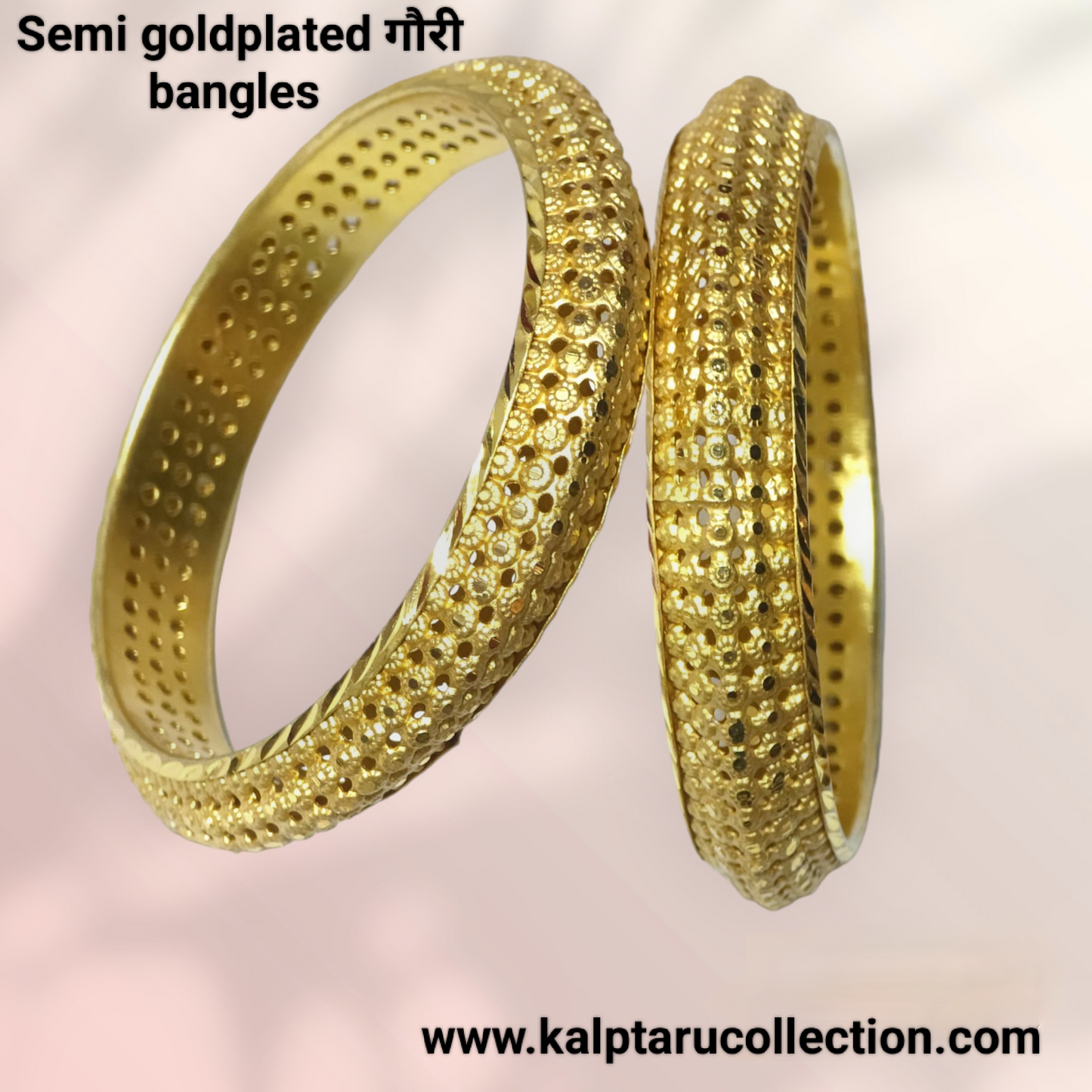 Kolhapuri Gauri Tode Bangles in Micro Gold Polish - Kalptaru Collection.