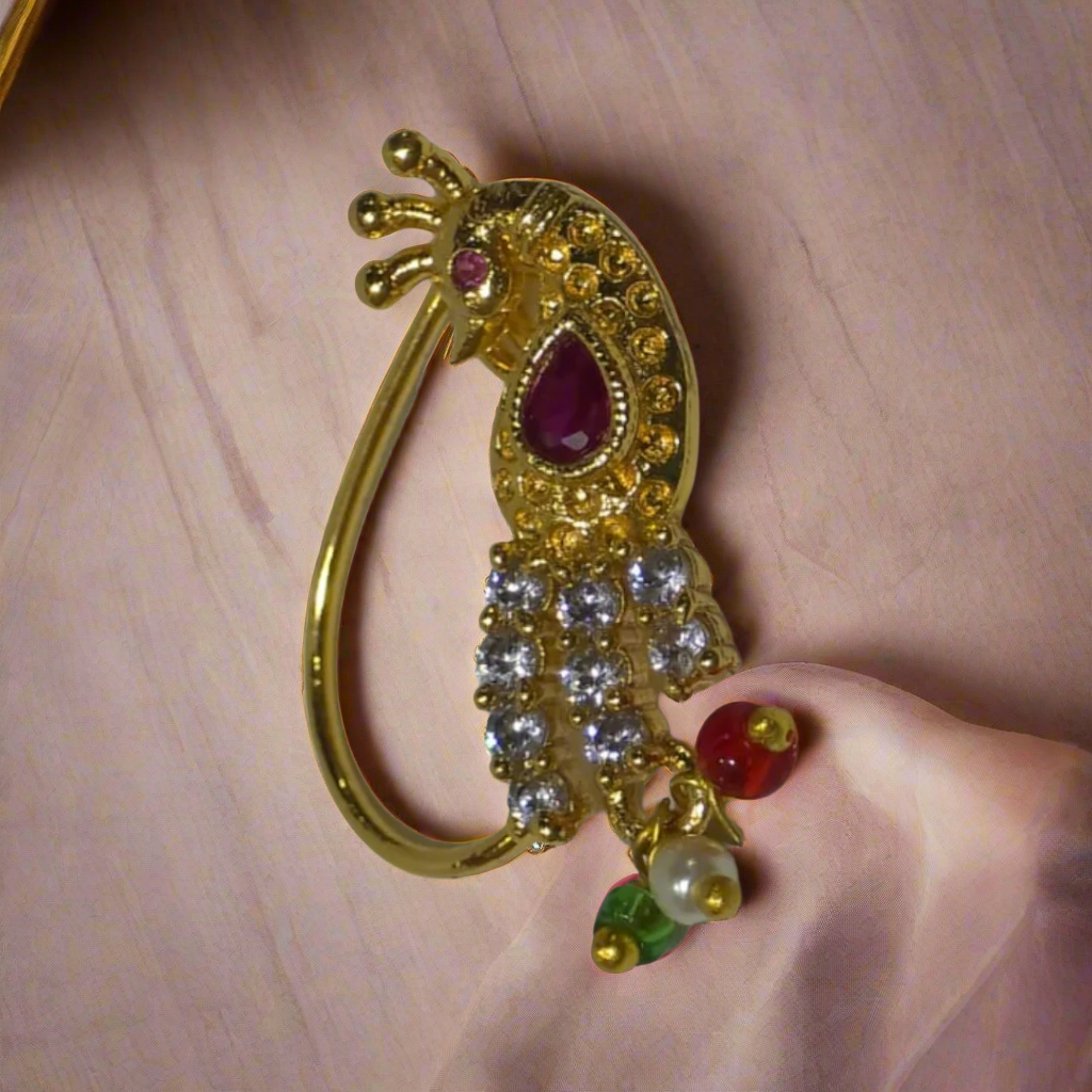 Goldplated Peacock Nath | Kalptaru Collection | kalptaru11217