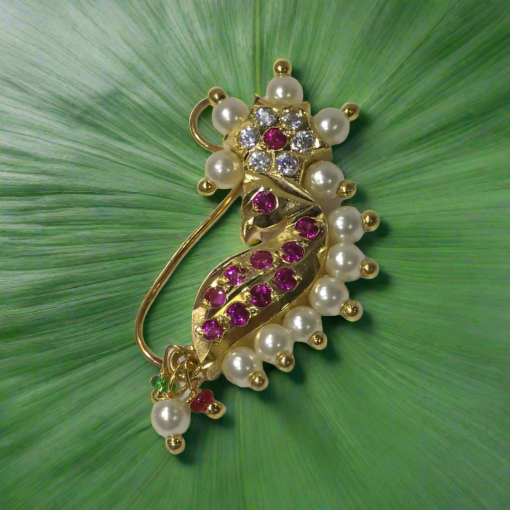 Goldplated Peacock Nath | Kalptaru Collection | kalptaru11217