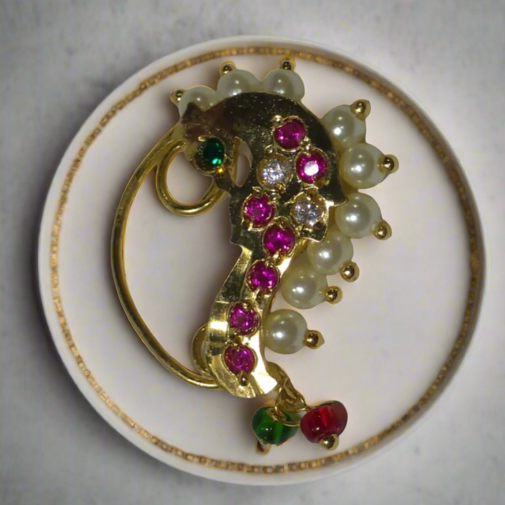 Goldplated Peacock Nath | Kalptaru Collection | kalptaru11217