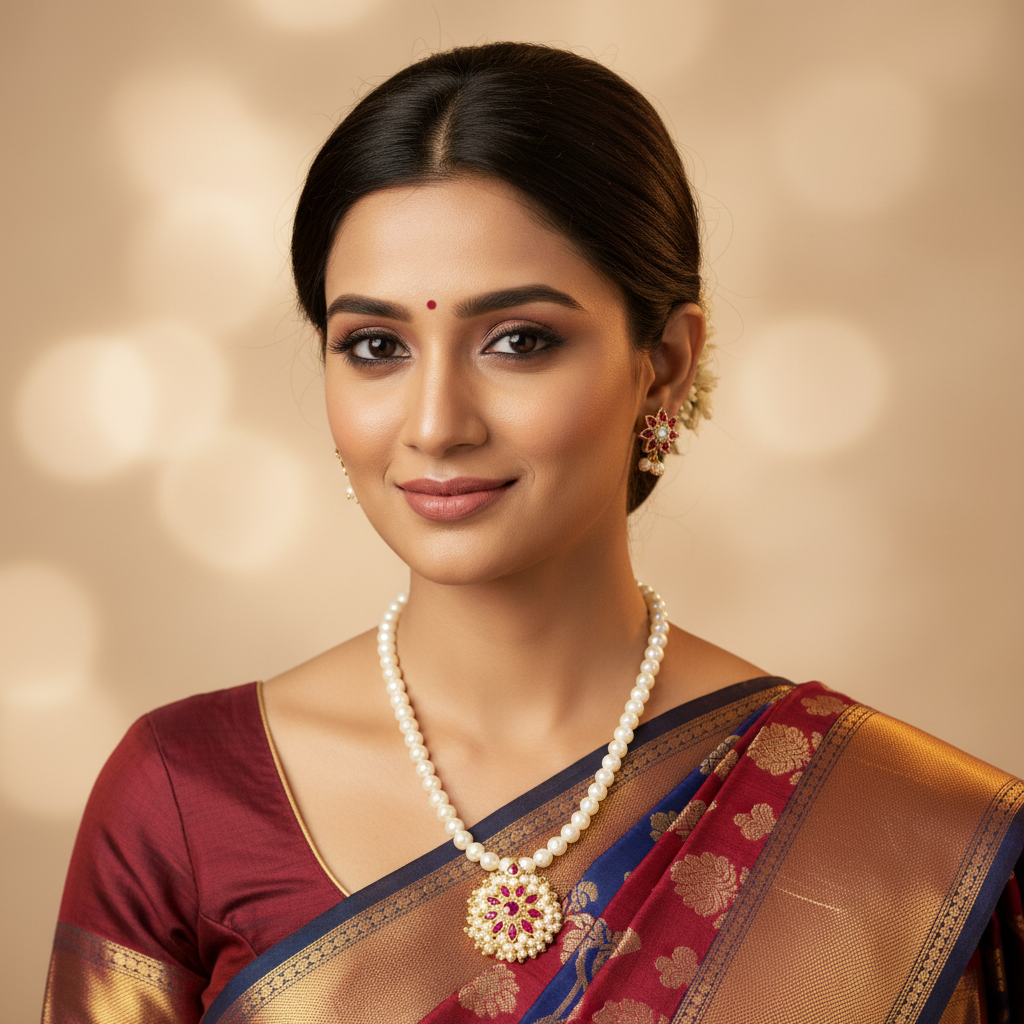 Simple pearl mala for women | Moti mala for women for festival at kalptaru collection