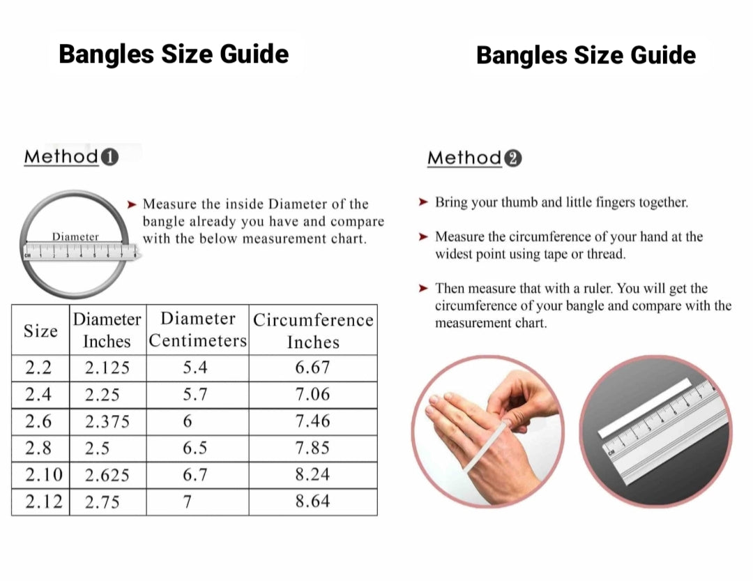 Bangles Size Guide Chart - Kalptaru Collection