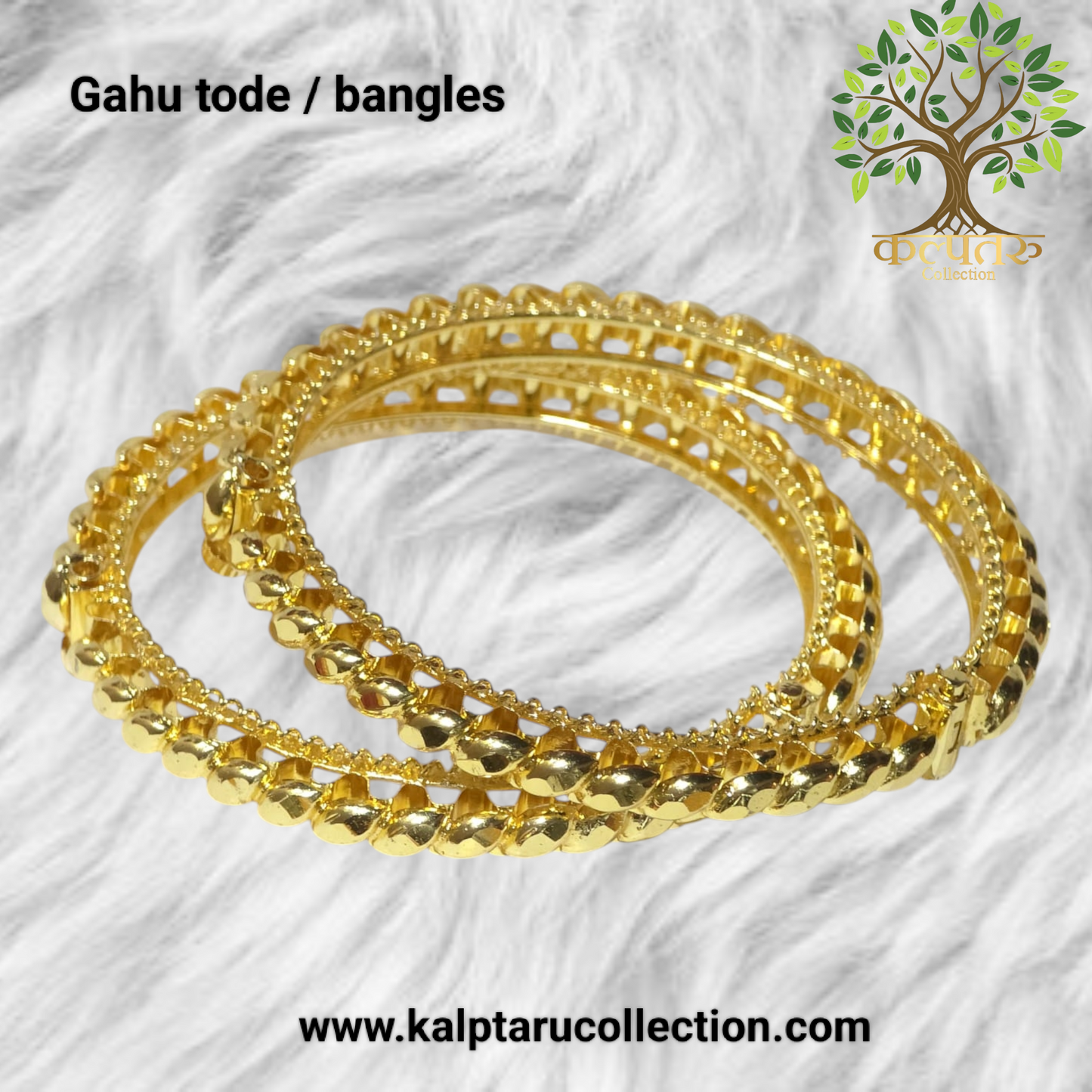 Buy Maharashtrian traditional Kolhapuri goldplated gahu tode bangles from Kalptaru Collection.