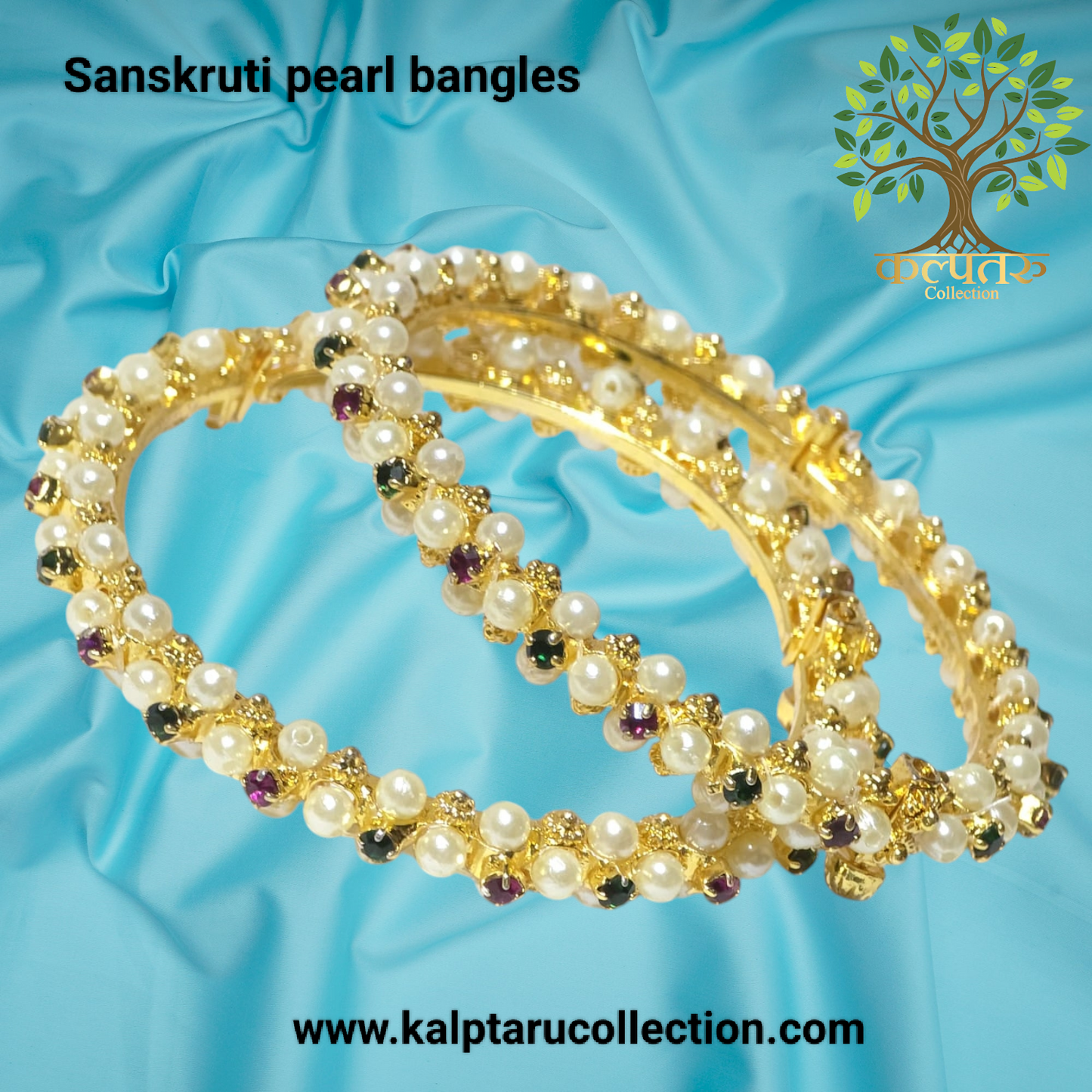 Buy traditional Kolhapuri moti bangles & pearl bangles for women at Kalptaru Collection.