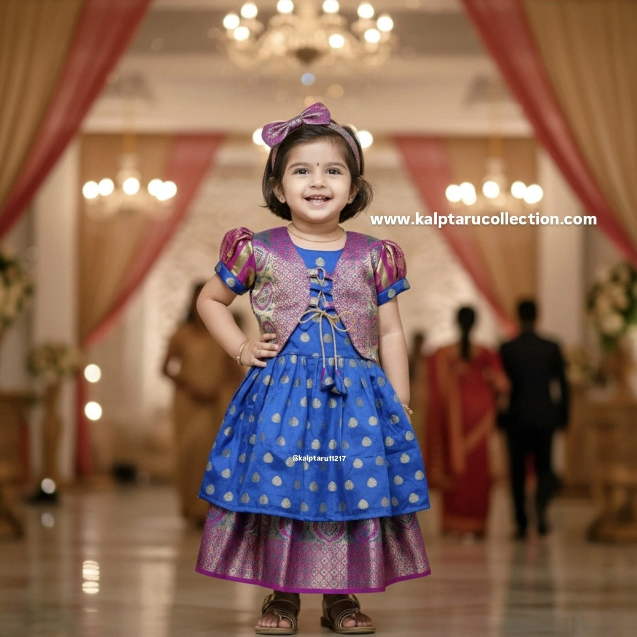 Kalptaru Collection girls blue traditional outfit for festival and occasion