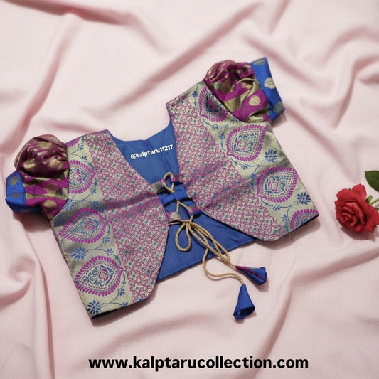 Kalptaru Collection kids traditional lehenga choli blue brocade outfit for wedding