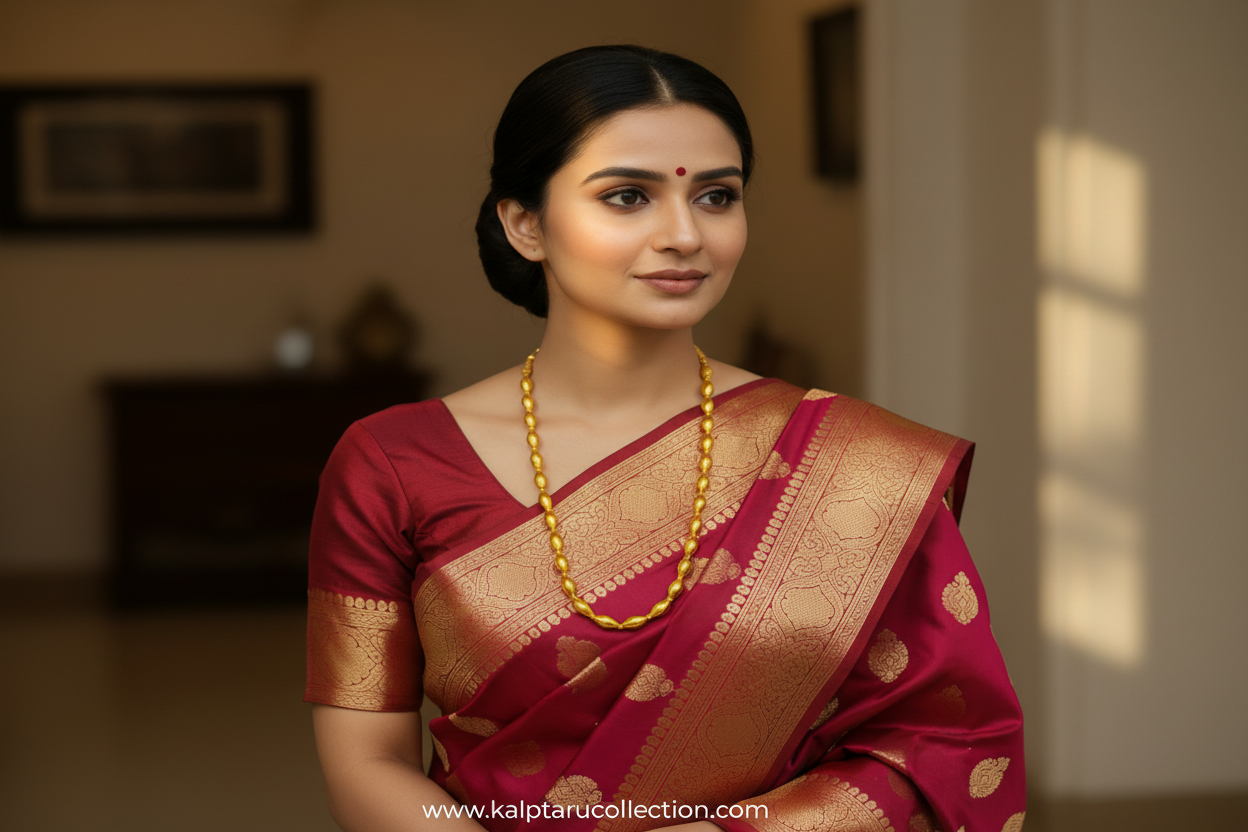 Kalptaru Collection Mharashtrian Bormala bead mala necklace for women.