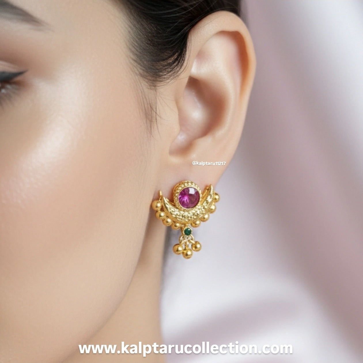 Ethnic Chandorkar studs traditional Indian jewelry by Kalptaru Collection