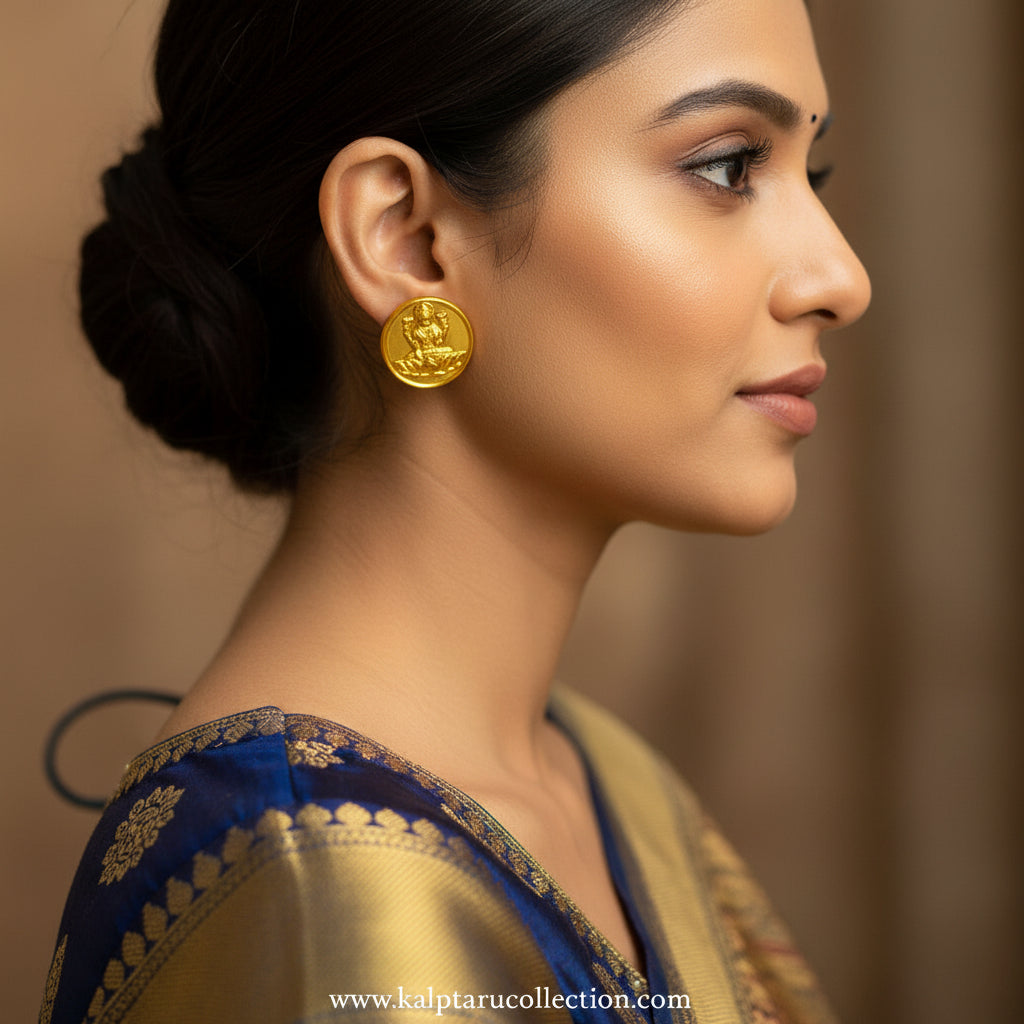Traditional Maharashtrian Lakshmi coin earrings for women at kalptaru Collection