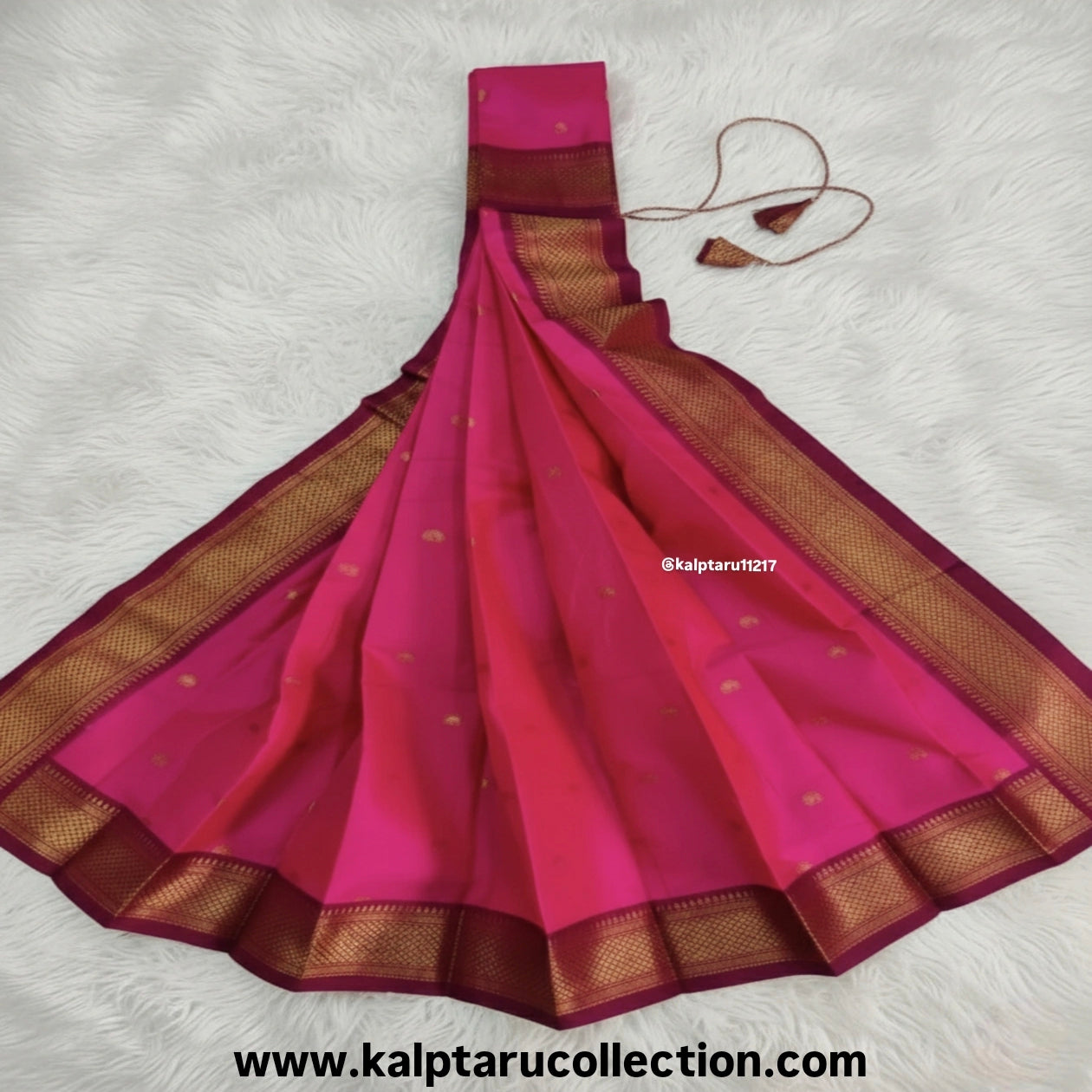Readymade pink paithani gudhi vastra for gudhi padwa at best price by Kalptaru Collection