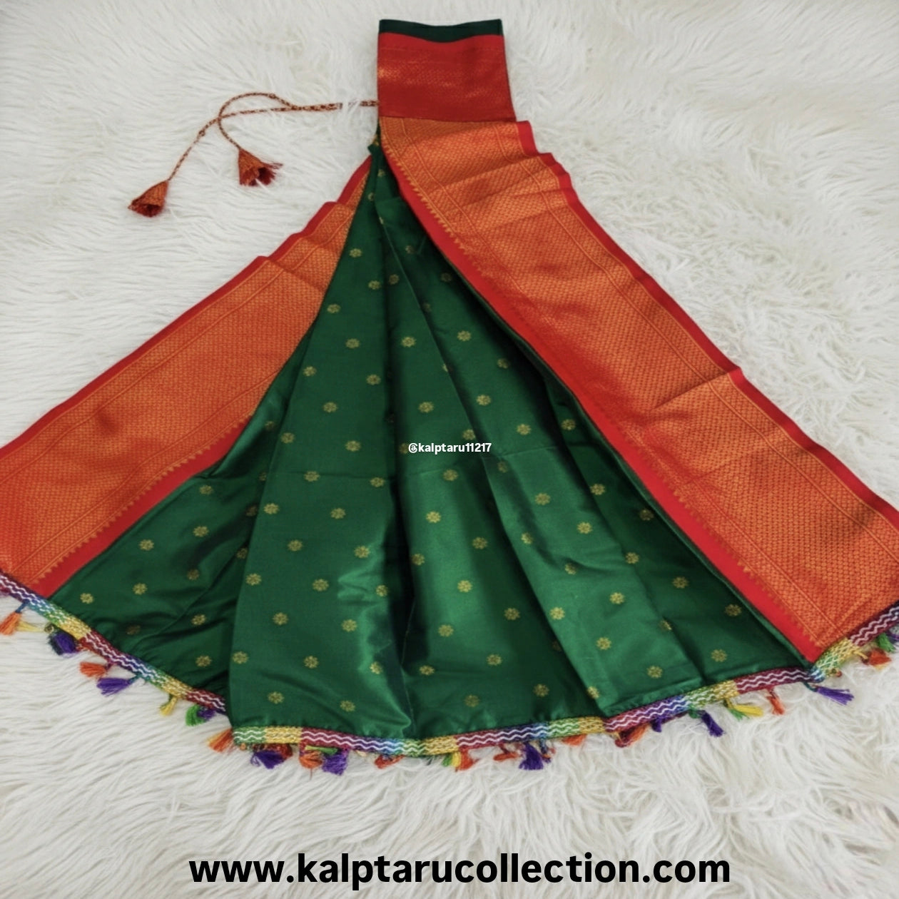 Traditional Maharashtrian readymade gudhi vastra-saree online at affordable proce by Klaptaru Collection