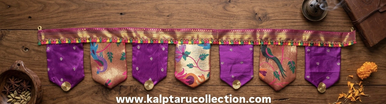 maharashtrian purple bandhanwar-toran for home decor-gudhi padwa-festival-diwali-puja online Kalptaru Collection
