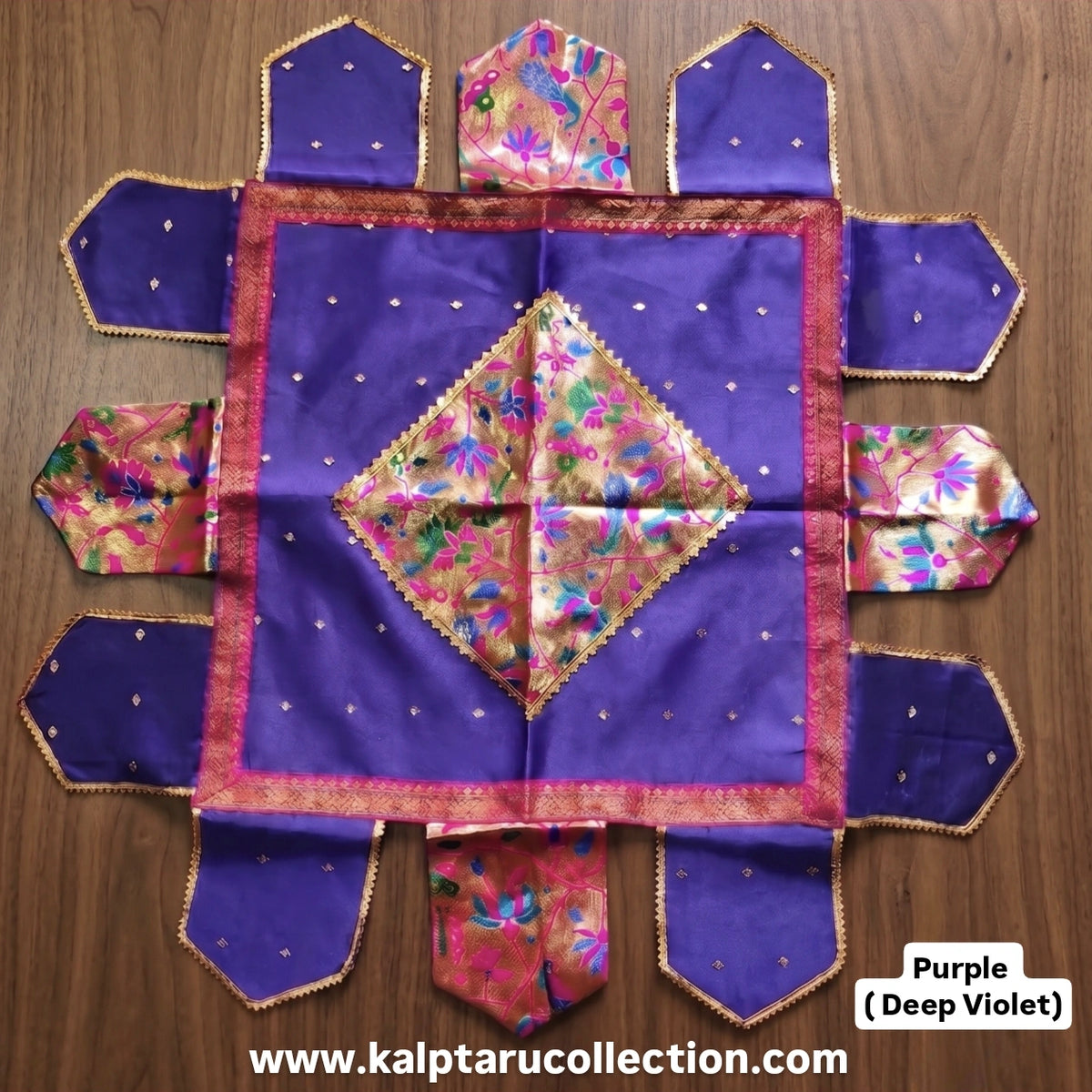 Paithani Pooja Aasan-Cover for Ganpati-Pooja Decoration Online at Kalptaru Collection
