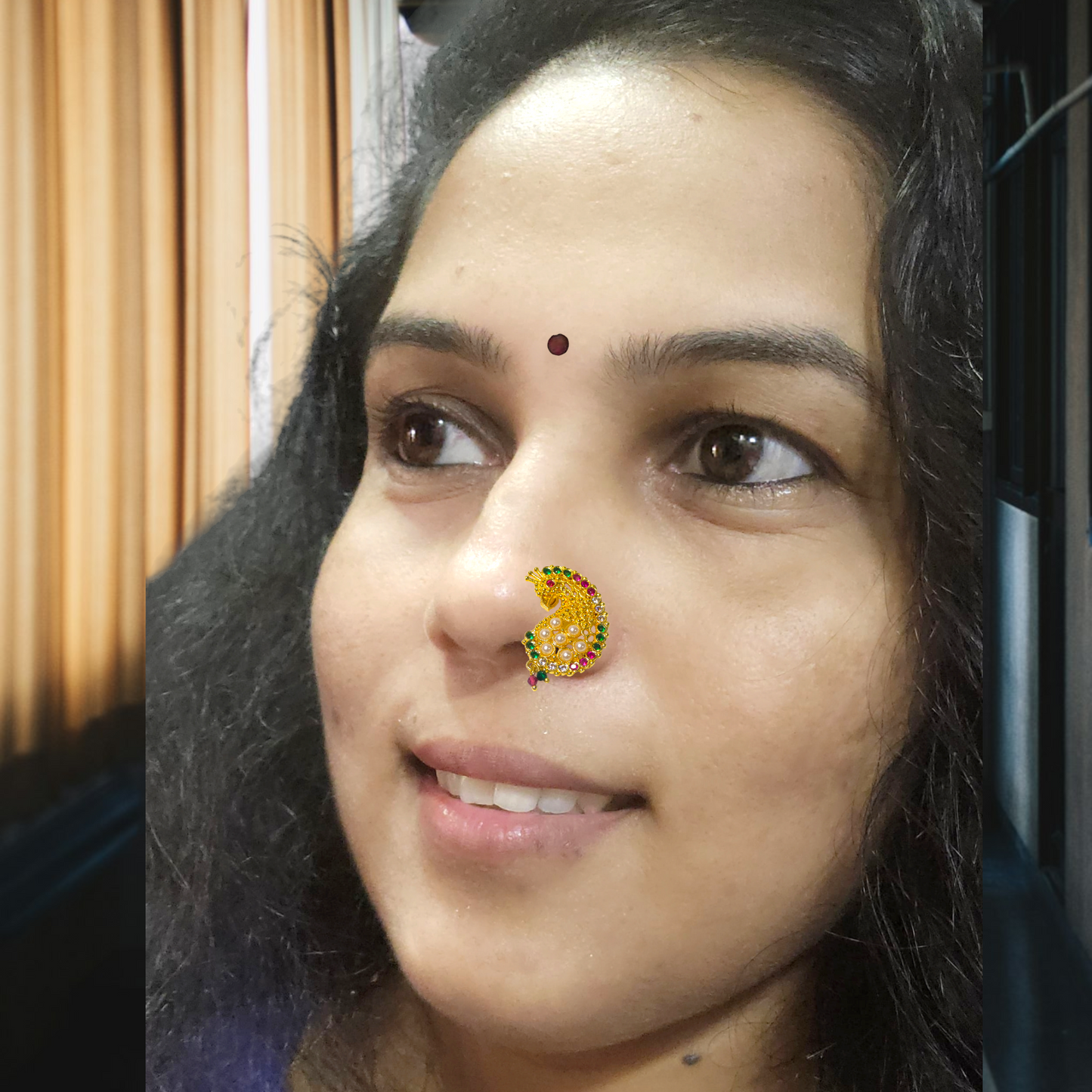 Goldplated Peacock Nath | Kalptaru Collection | kalptaru11217