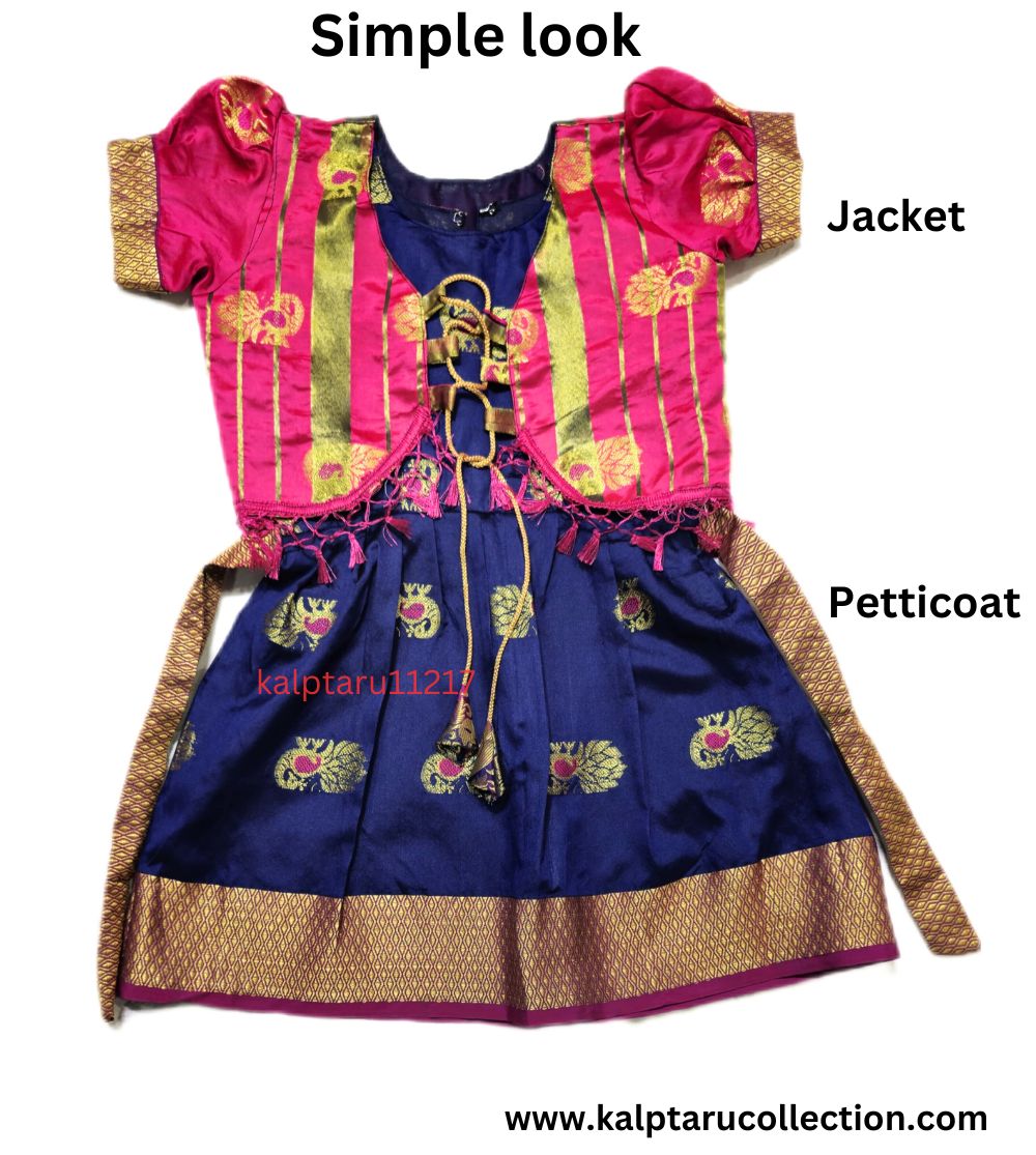 Parkar Polka Dress for Girls(3-5 Years)|Kids Ethnic Wear-Kalptaru11217
