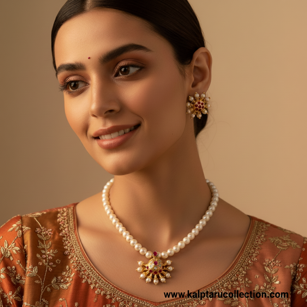 Tanmani Set | Pearl Mala | Morti Mala Kalptaru Collection | kalptaru11217