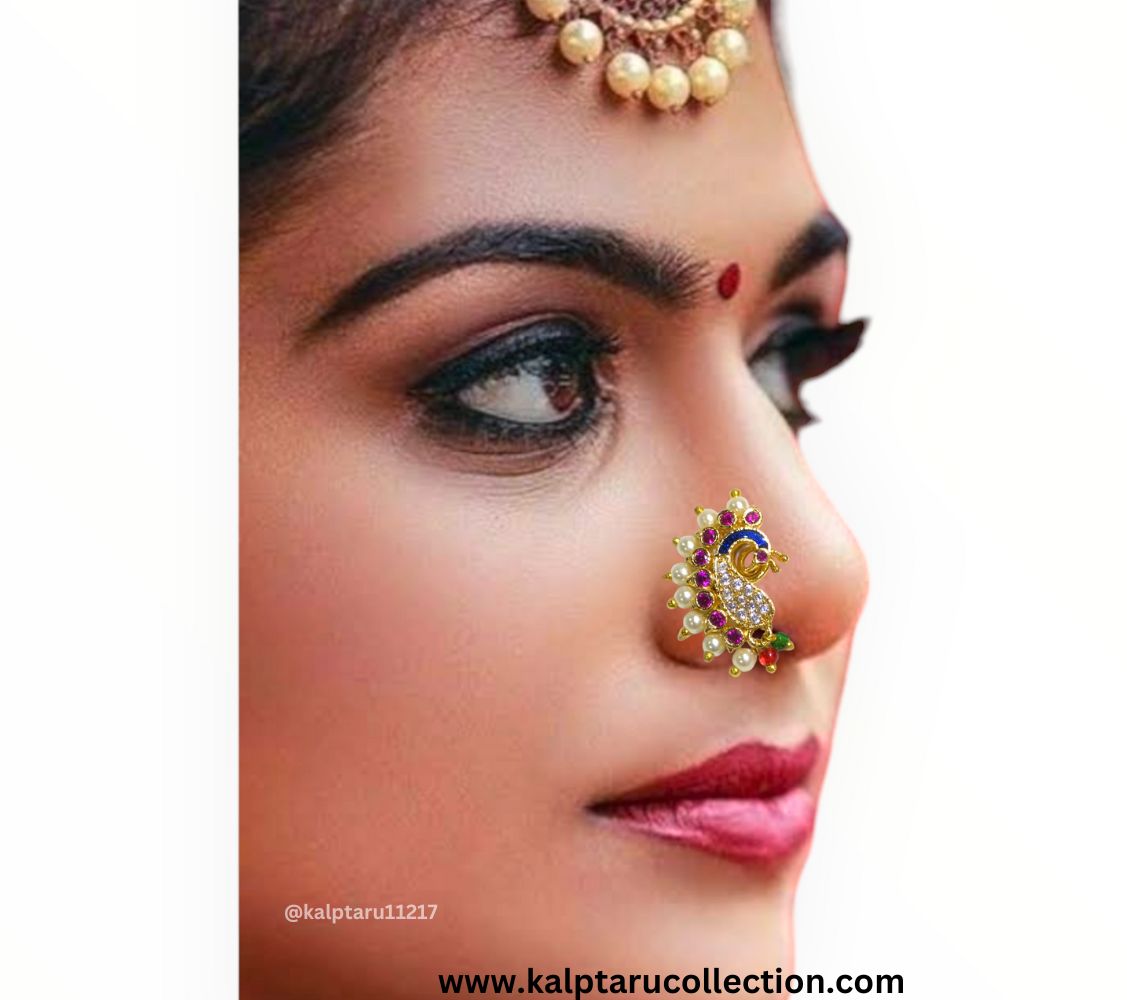 Goldplated Peacock Nath