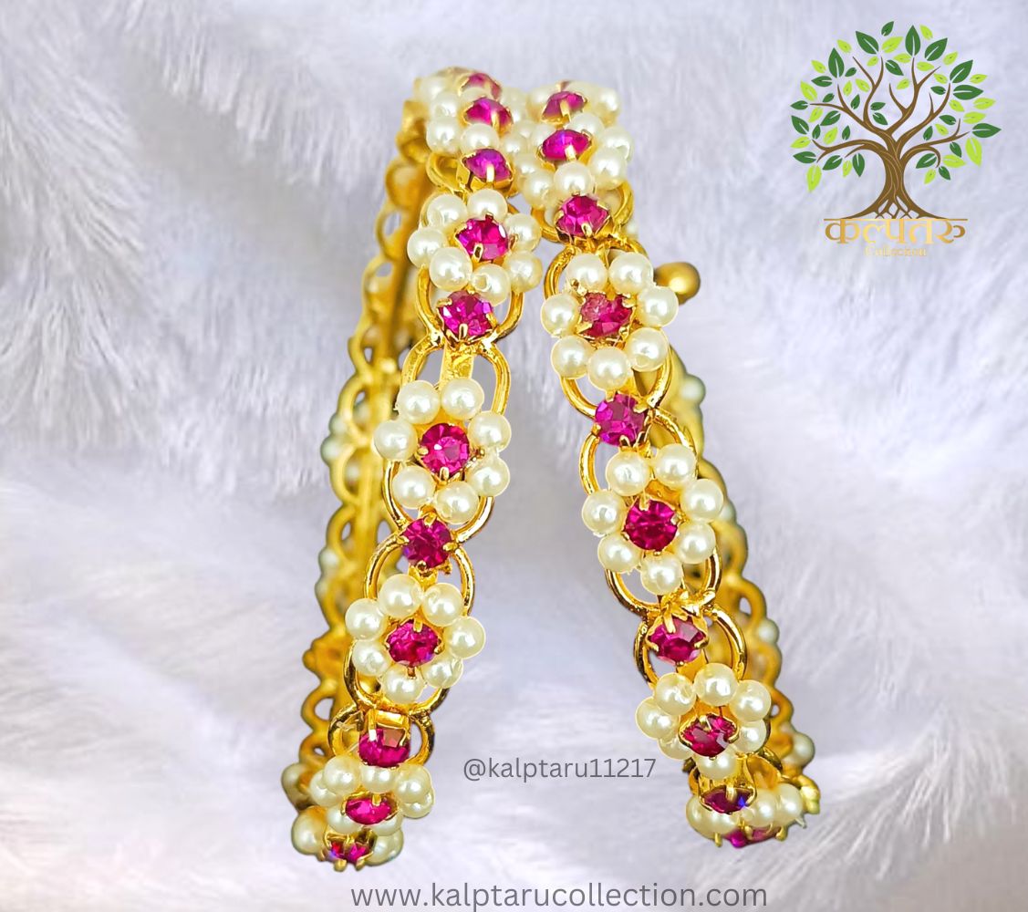Best pearl bangles design for women – goldplated moti bangles online
