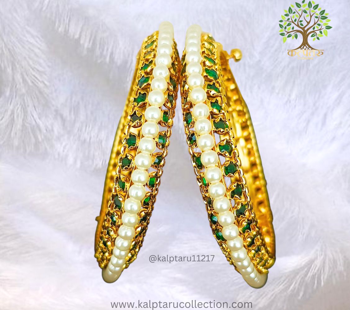 Best pearl bangles for women – Maharashtrian moti tode by Kalptaru Collection