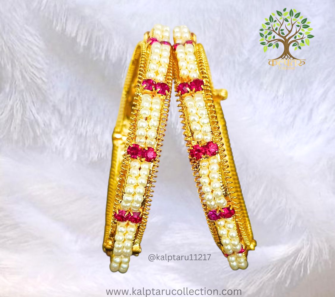 Kalptaru Collection’s moti bangles for bride – Maharashtrian Kolhapuri handcrafted design