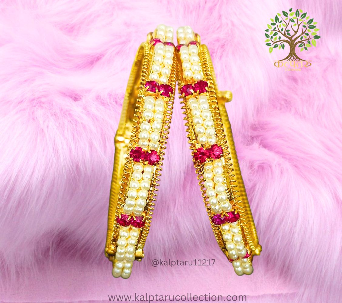 Buy bridal moti bangles online – elegant Kolhapuri style for women by Kalptaru Collection