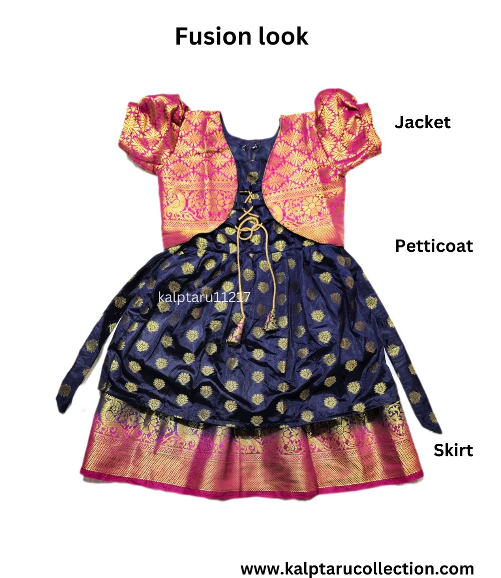 Khan Parkar Polka for Kids|Skirt & Top Set|Lehenga Choli-Kalptaru11217