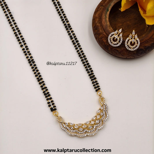 Wedding & Festive Wear AD Mangalsutra with Matching Earrings-Kalptaru Collection