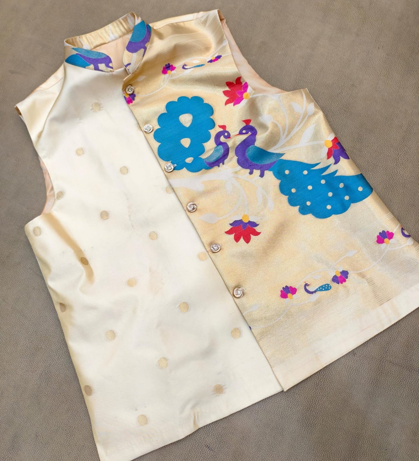 paithani silk jacket - family combo set for naming ceremony Kalptaru Collection