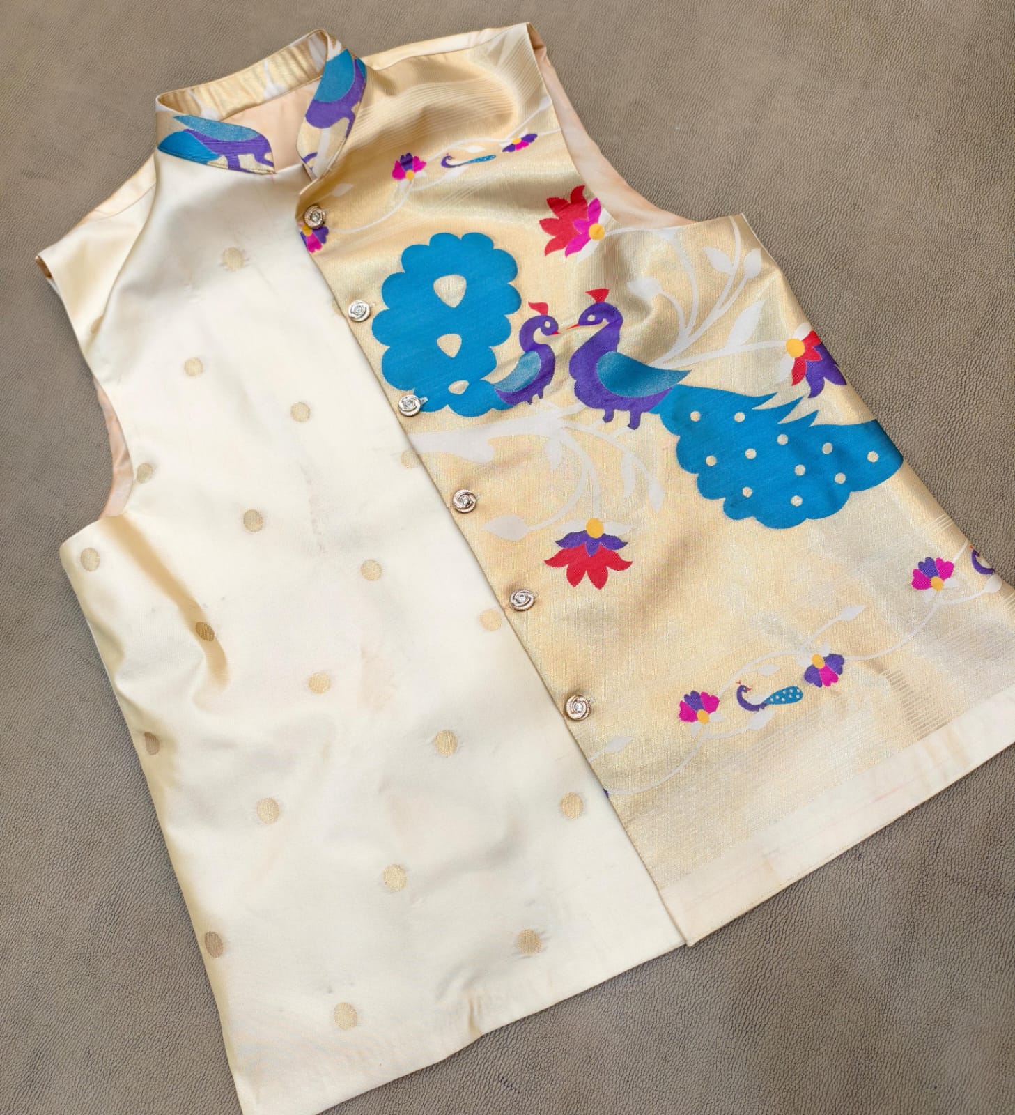 paithani silk jacket - family combo set for naming ceremony Kalptaru Collection
