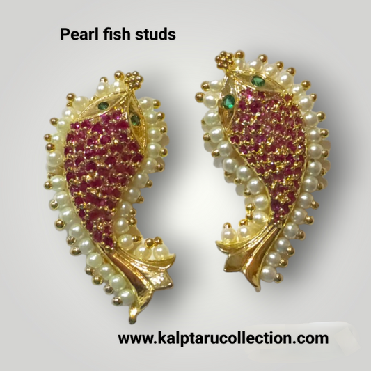 Pearl fish studs | Kalptaru Collection | kalptaru11217
