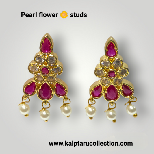 Pearl flower studs | Kalptaru Collection | Kalptaru11217