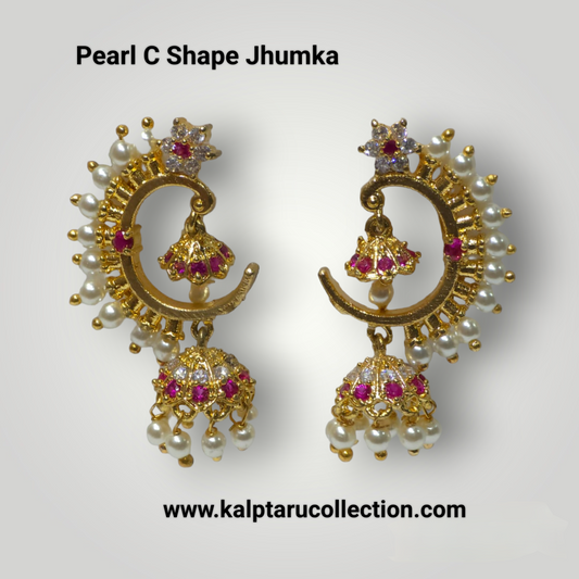 Pearl C shape jhumka | Kalptaru Collection | kalptaru11217
