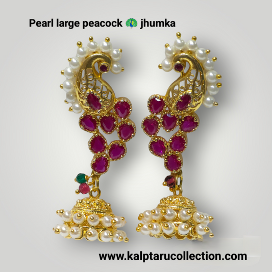 Pearl peacock jhumka | Kalptaru collection | kalptaru11217