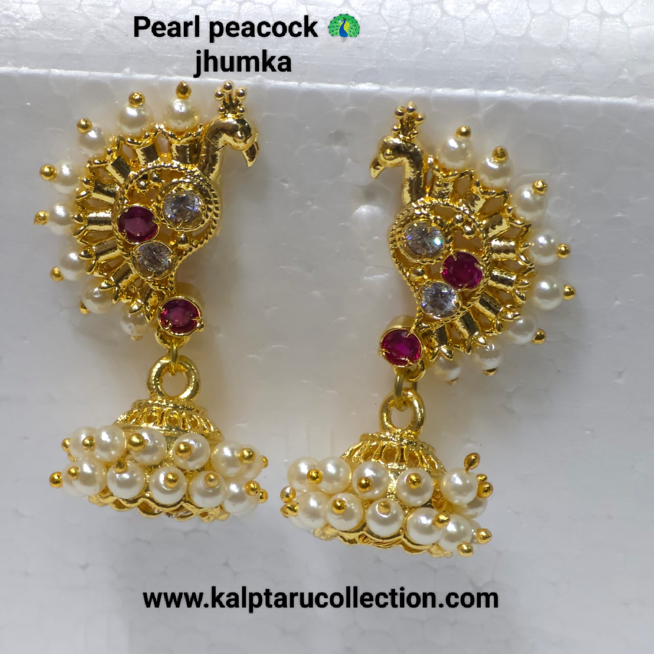 Pearl peacock jhumka | Kalptaru Collection | kalptaru11217