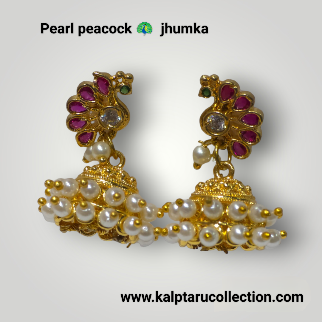 Pearl peacock jhumka | Kalptaru Collection | kalptaru11217