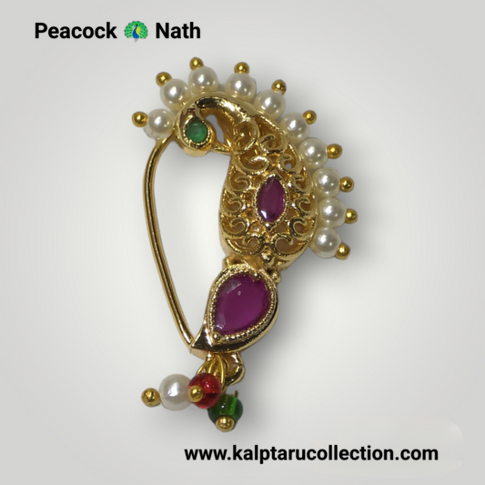 Goldplated Peacock Nath | Kalptaru Collection | kalptaru11217