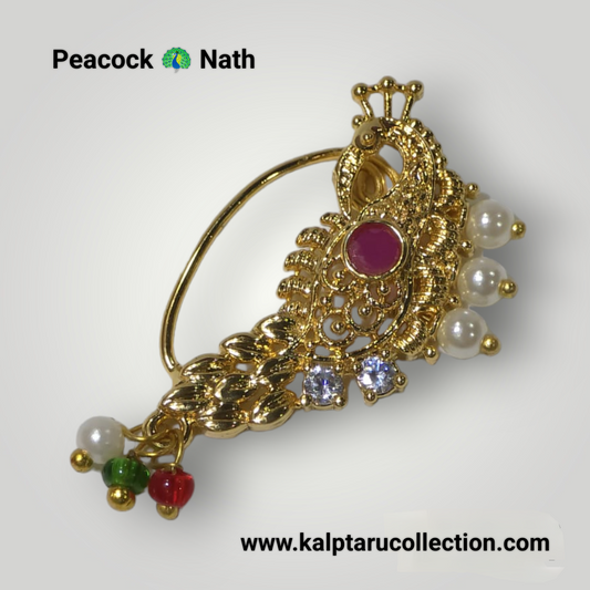 Goldplated Peacock Nath | Kalptaru Collection | kalptaru11217